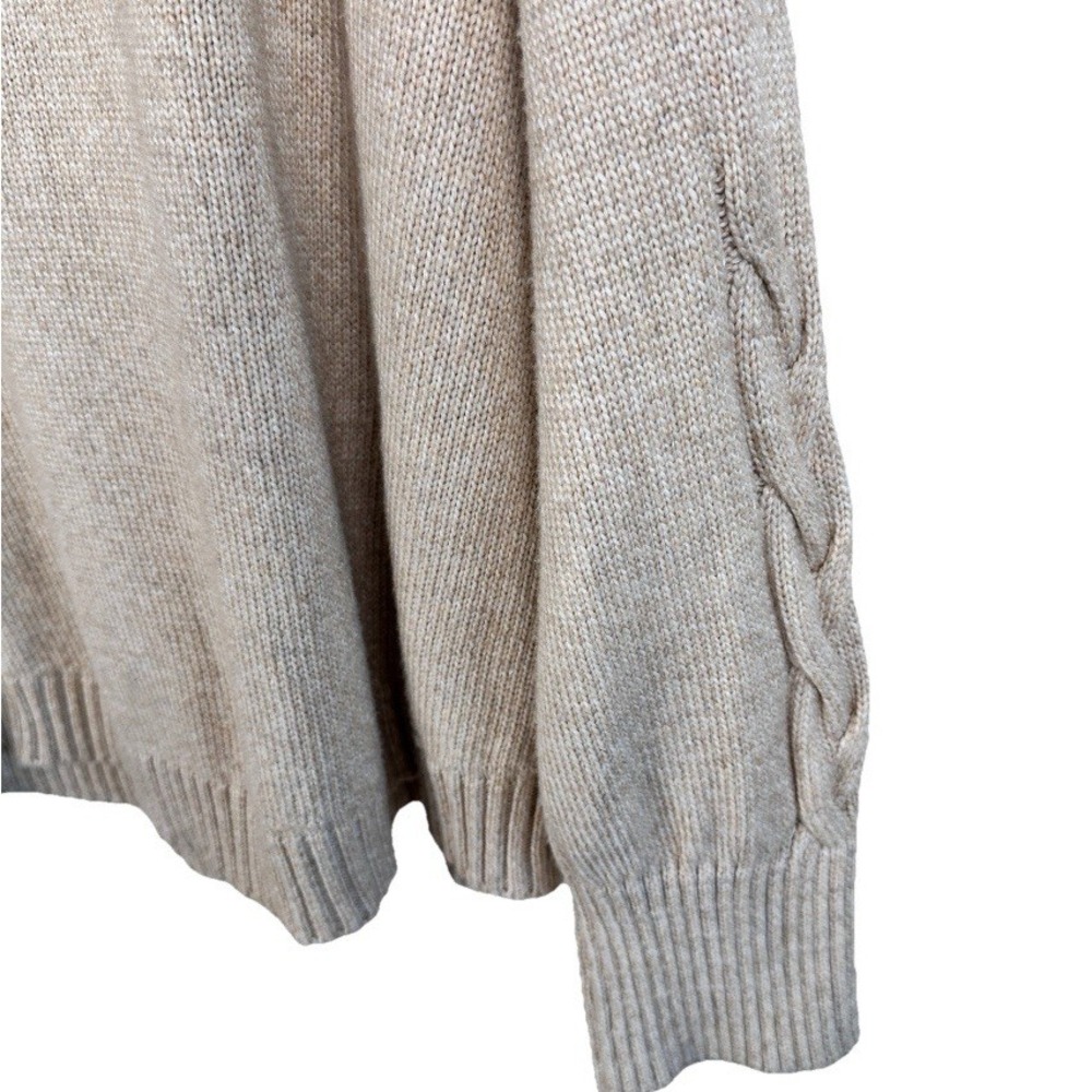 St Johns Bay Womens XL Cowl Neck Knit Sweater Long Sleeve Beige Pullover - Picture 4 of 6